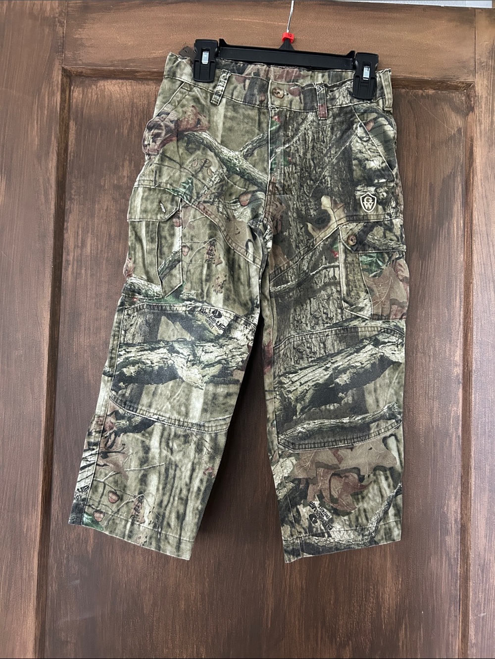 Boy’s Game Winner Camo Cargo Pants - Olive/Forest Camouflage
